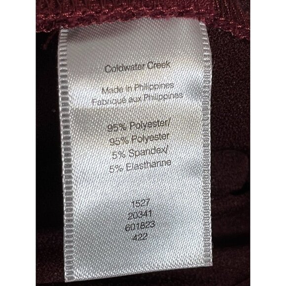 Coldwater Creek Suede Pant 12 Red Wide Leg Festive Classic Chic Preppy Holiday - Picture 9 of 11